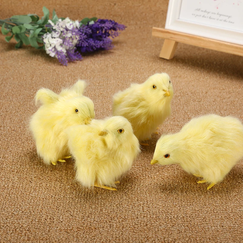 36pcs 4cm Furry Baby Chick Lifelike Plush Fur Animal Spring Easter Decor Chicken